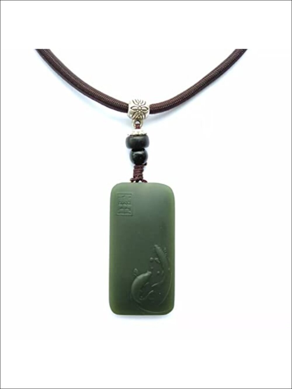 Handmade Natural Hetian Jade Fish Pendant Necklace, Nephrite Jade, Pisces Gift